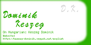 dominik keszeg business card